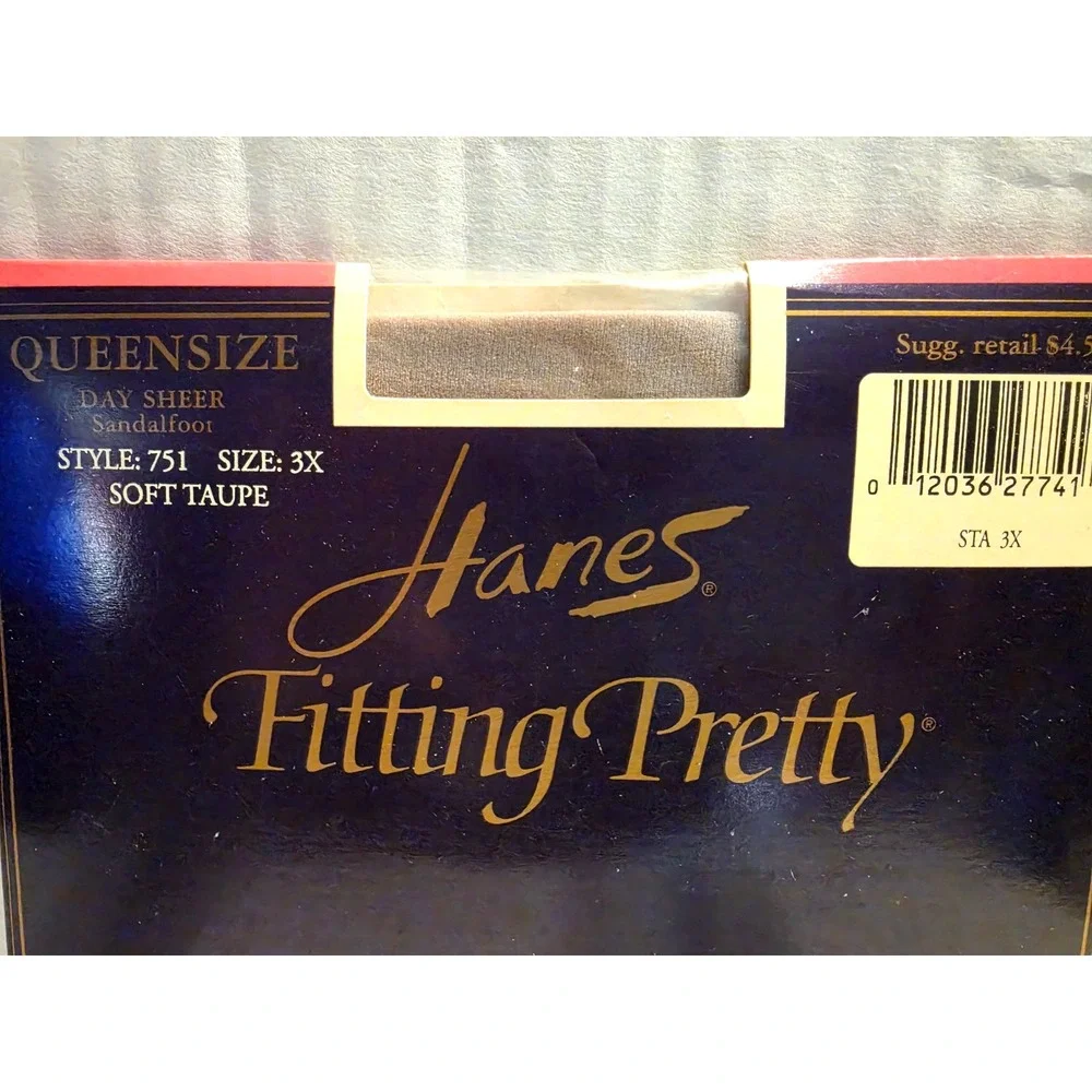 Hanes Queensize Fitting Pretty Day Sheer Sandalfoot Soft Taupe 3X NIP